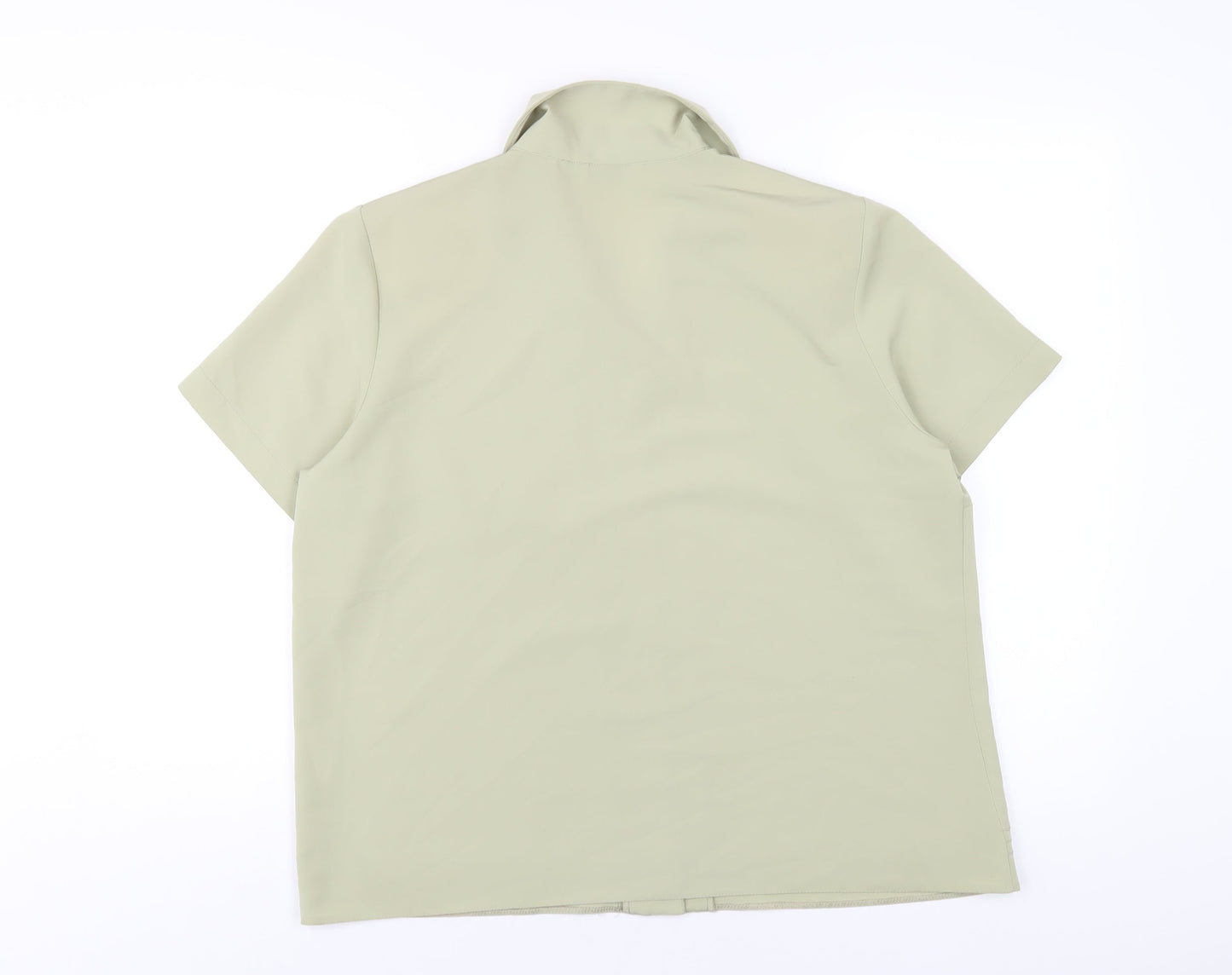 Womens UK Size 16 Berkertex Green Basic Button-Up