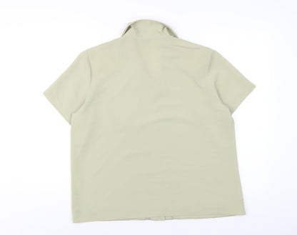 Womens UK Size 16 Berkertex Green Basic Button-Up