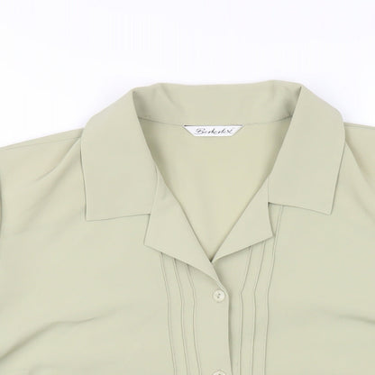 Berkertex Womens Green Polyester Basic Button-Up Size 16 Collared