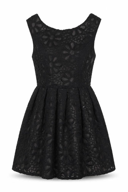 Topshop Womens Black Nylon A-Line Size 8 Round Neck Zip