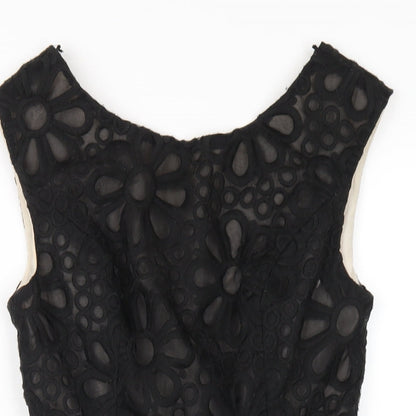 Topshop Womens Black Nylon A-Line Size 8 Round Neck Zip