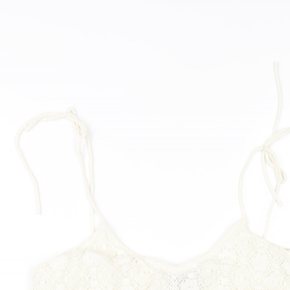 Topshop Womens Ivory Cotton Playsuit One-Piece Size 8 Pullover