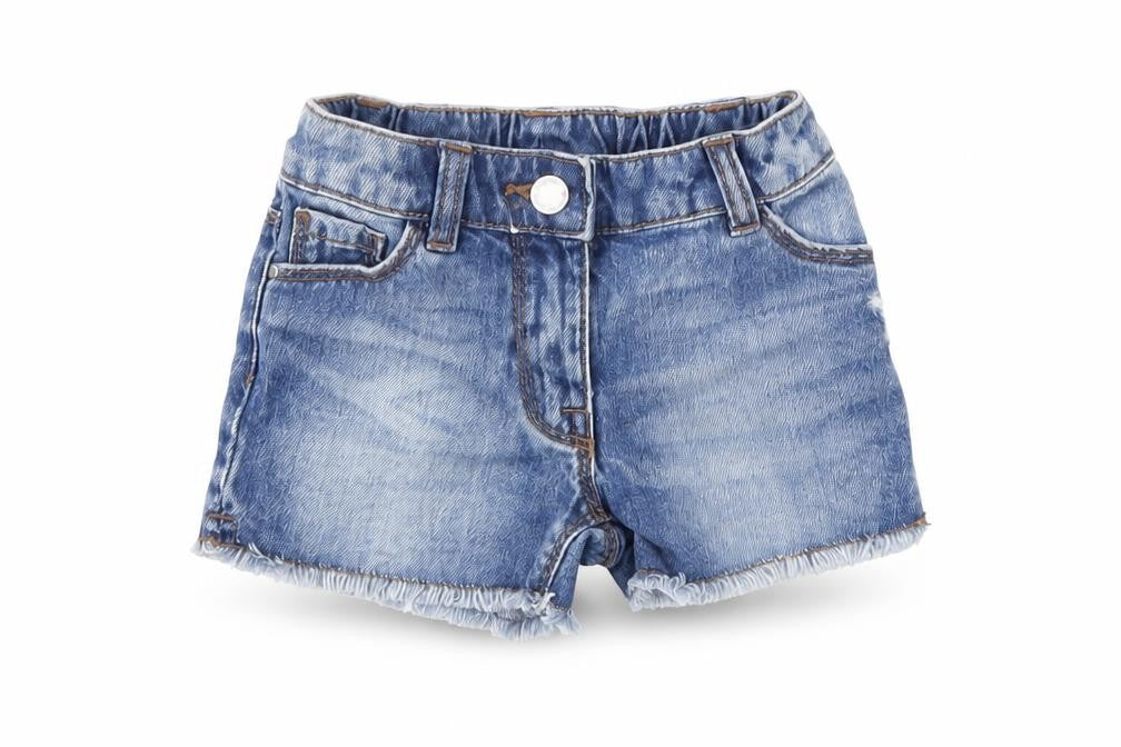 Next Girls Blue Cotton Cut-Off Shorts Size 3 Years Regular Zip