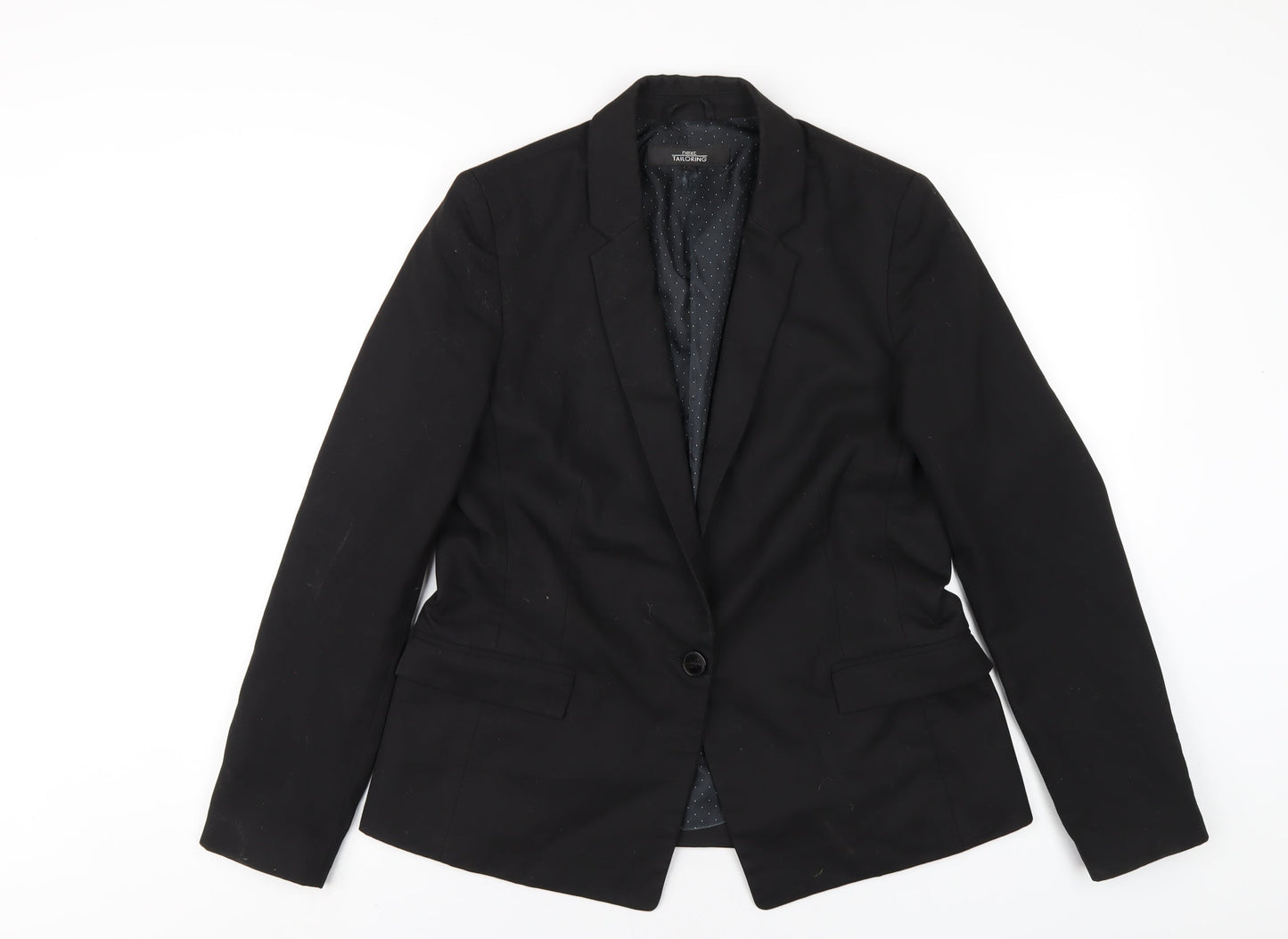 NEXT Womens Black Polyester Jacket Blazer Size 14