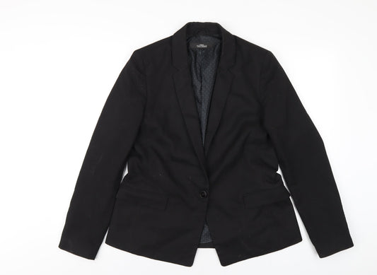 NEXT Womens Black Polyester Jacket Blazer Size 14