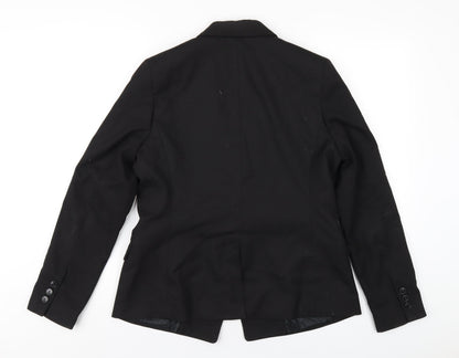 NEXT Womens Black Polyester Jacket Blazer Size 14