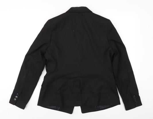 NEXT Womens Black Polyester Jacket Blazer Size 14