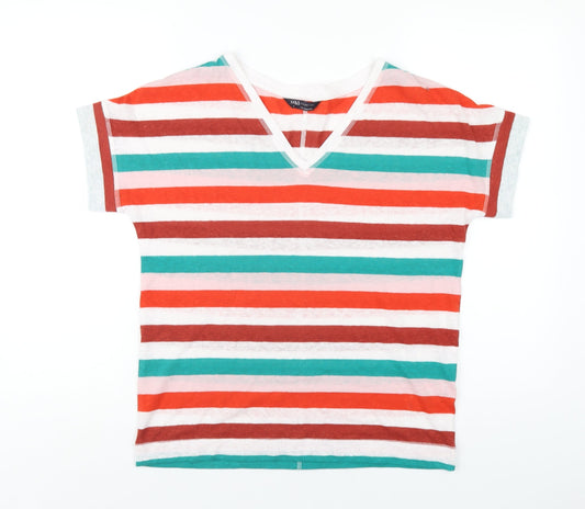Womens UK Size 8 Marks and Spencer Multicoloured Basic T-Shirt