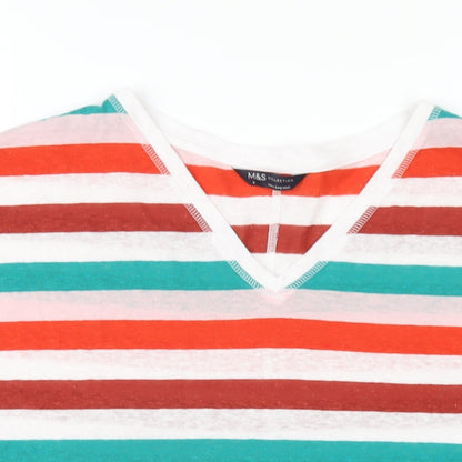 Womens UK Size 8 Marks and Spencer Multicoloured Basic T-Shirt