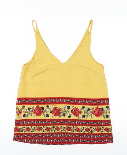 Womens UK Size 8 New Look Yellow Camisole T-Shirt