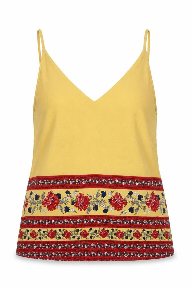 Womens UK Size 8 New Look Yellow Camisole T-Shirt