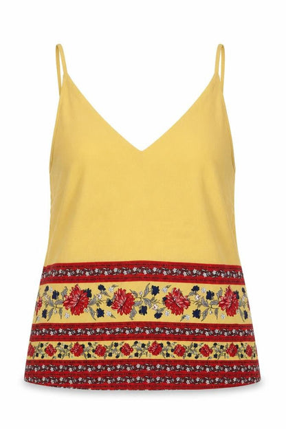 Womens UK Size 8 New Look Yellow Camisole T-Shirt