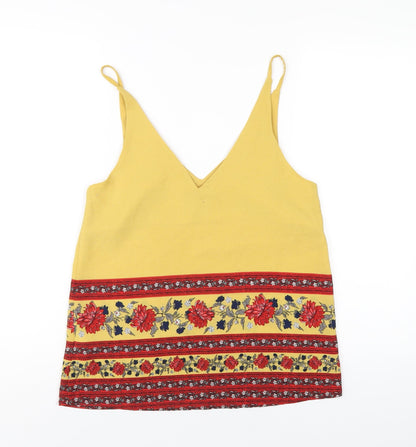 Womens UK Size 8 New Look Yellow Camisole T-Shirt