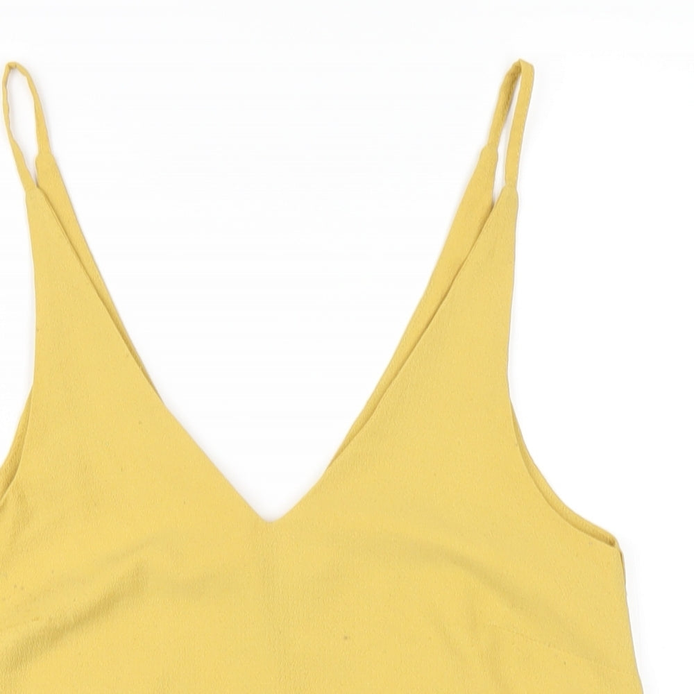 Womens UK Size 8 New Look Yellow Camisole T-Shirt