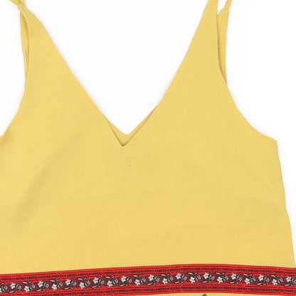 Womens UK Size 8 New Look Yellow Camisole T-Shirt