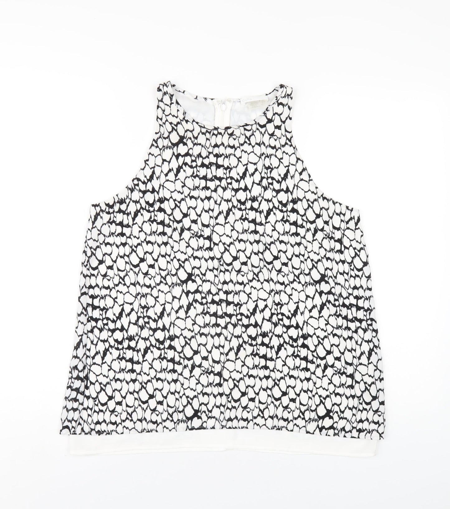 Womens UK Size S Dalia White Basic Tank