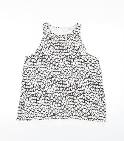 Womens UK Size S Dalia White Basic Tank