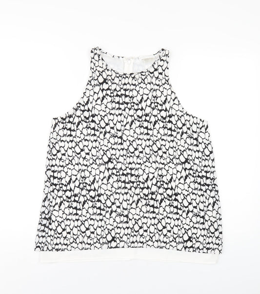 Womens UK Size S Dalia White Basic Tank