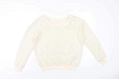 Womens UK Size M New Look Beige Pullover Jumper