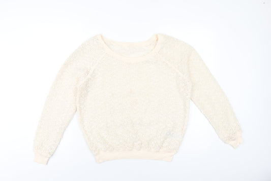 Womens UK Size M New Look Beige Pullover Jumper