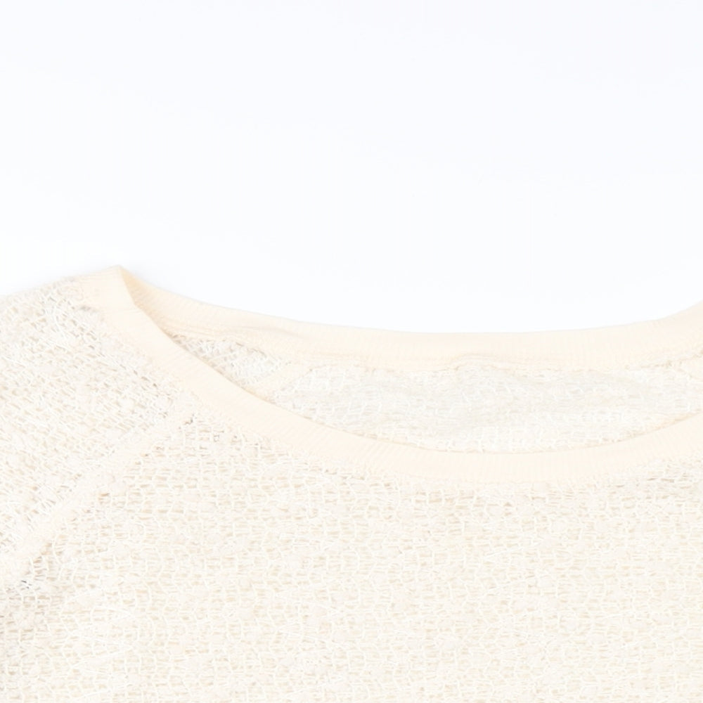Womens UK Size M New Look Beige Pullover Jumper