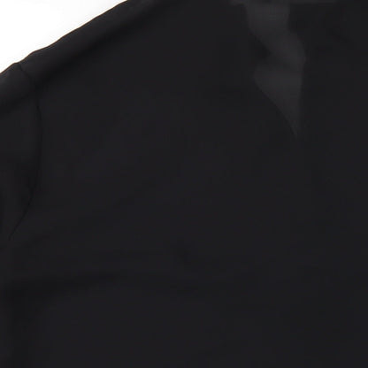 Jessica Holbrook Womens Black Polyester Basic Button-Up Size XL Collared