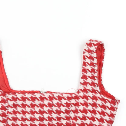 Womens UK Size 8 Missguided Red Cropped Tank