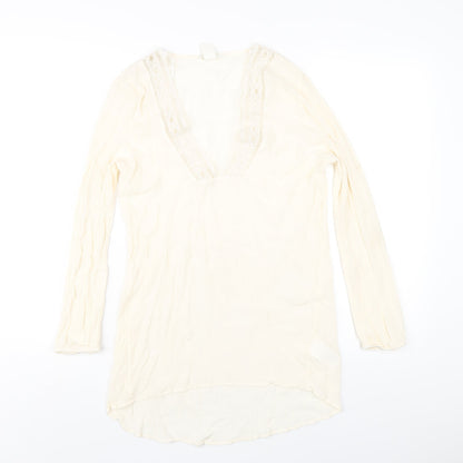Womens UK Size 8 H&M Ivory Basic T-Shirt