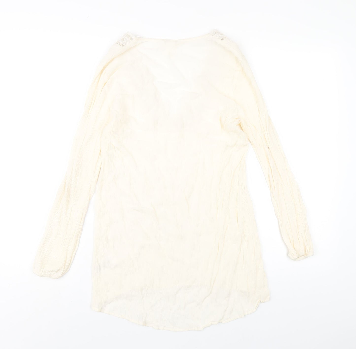 Womens UK Size 8 H&M Ivory Basic T-Shirt