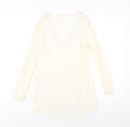 Womens UK Size 8 H&M Ivory Basic T-Shirt