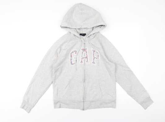 Gap Womens Grey Cotton Full Zip Hoodie Size M Zip