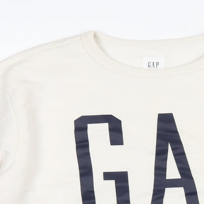 Gap Womens Ivory Cotton Pullover Sweatshirt Size L Pullover