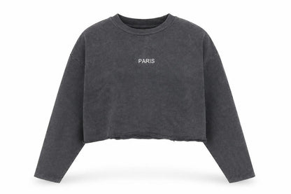 Topshop Womens Grey Cotton Pullover Sweatshirt Size 4 Pullover