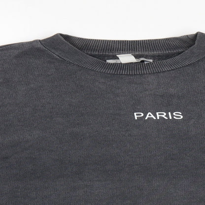 Topshop Womens Grey Cotton Pullover Sweatshirt Size 4 Pullover