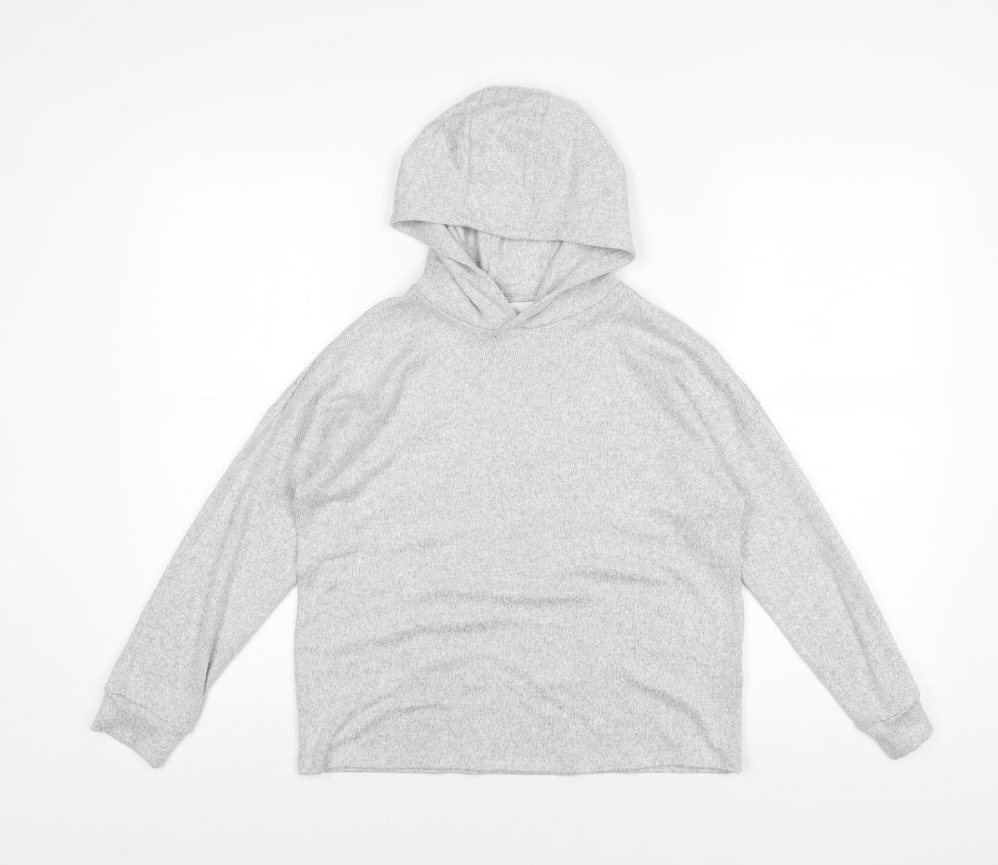 Marks and Spencer Girls Grey Vinyl Pullover Hoodie Size 10-11 Years Pullover