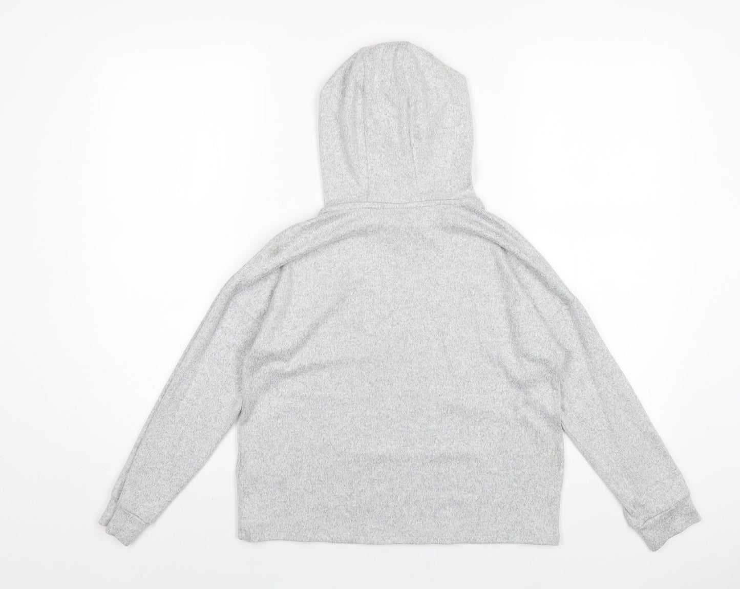 Marks and Spencer Girls Grey Vinyl Pullover Hoodie Size 10-11 Years Pullover