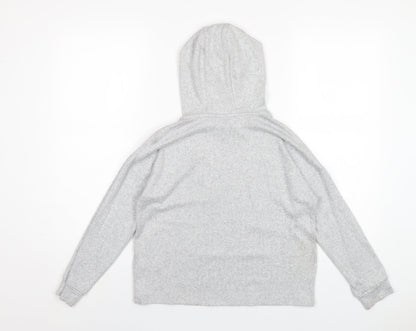 Marks and Spencer Girls Grey Vinyl Pullover Hoodie Size 10-11 Years Pullover