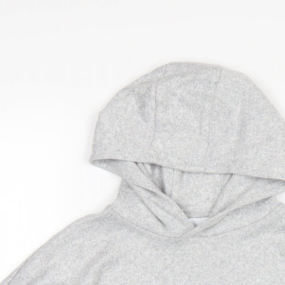 Marks and Spencer Girls Grey Vinyl Pullover Hoodie Size 10-11 Years Pullover