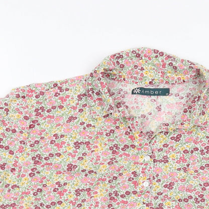 Womens UK Size 14 Amber Multicoloured Basic Button-Up