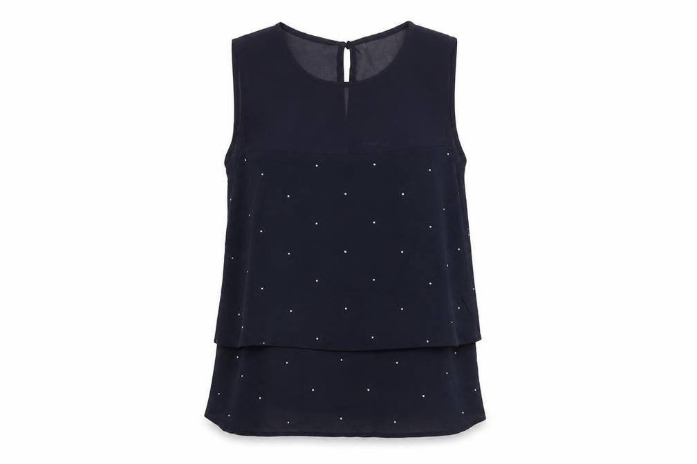 Womens UK Size M Mango Blue Basic Tank