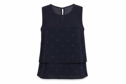 Womens UK Size M Mango Blue Basic Tank