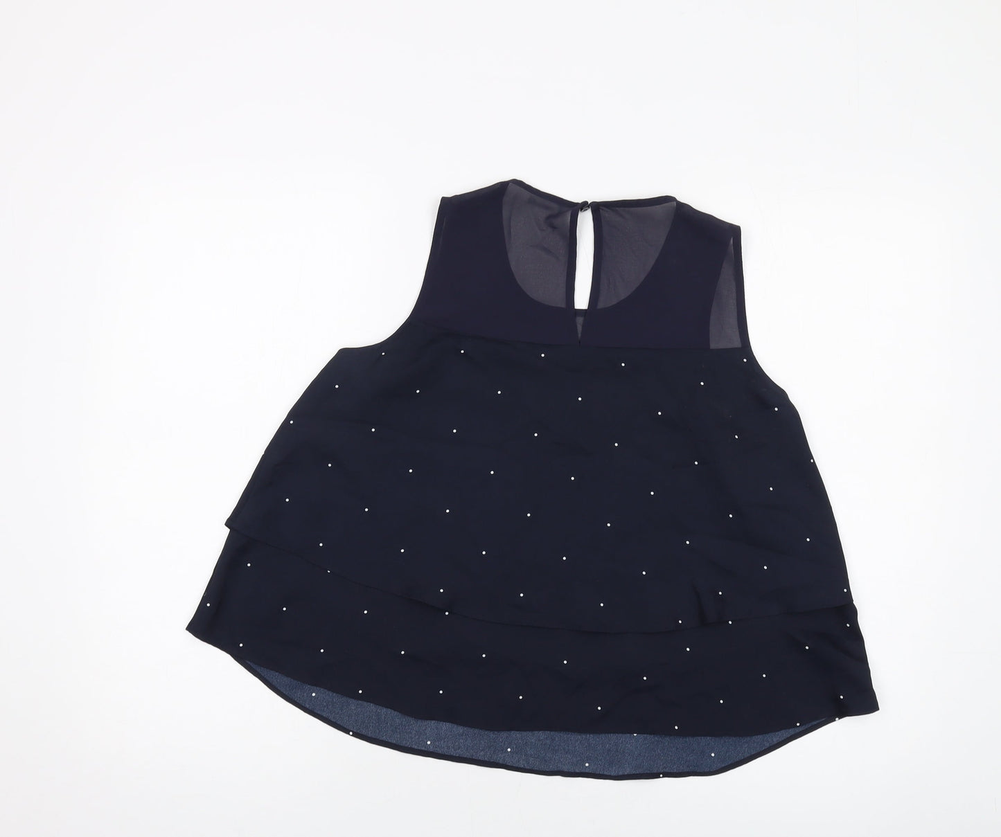 Womens UK Size M Mango Blue Basic Tank