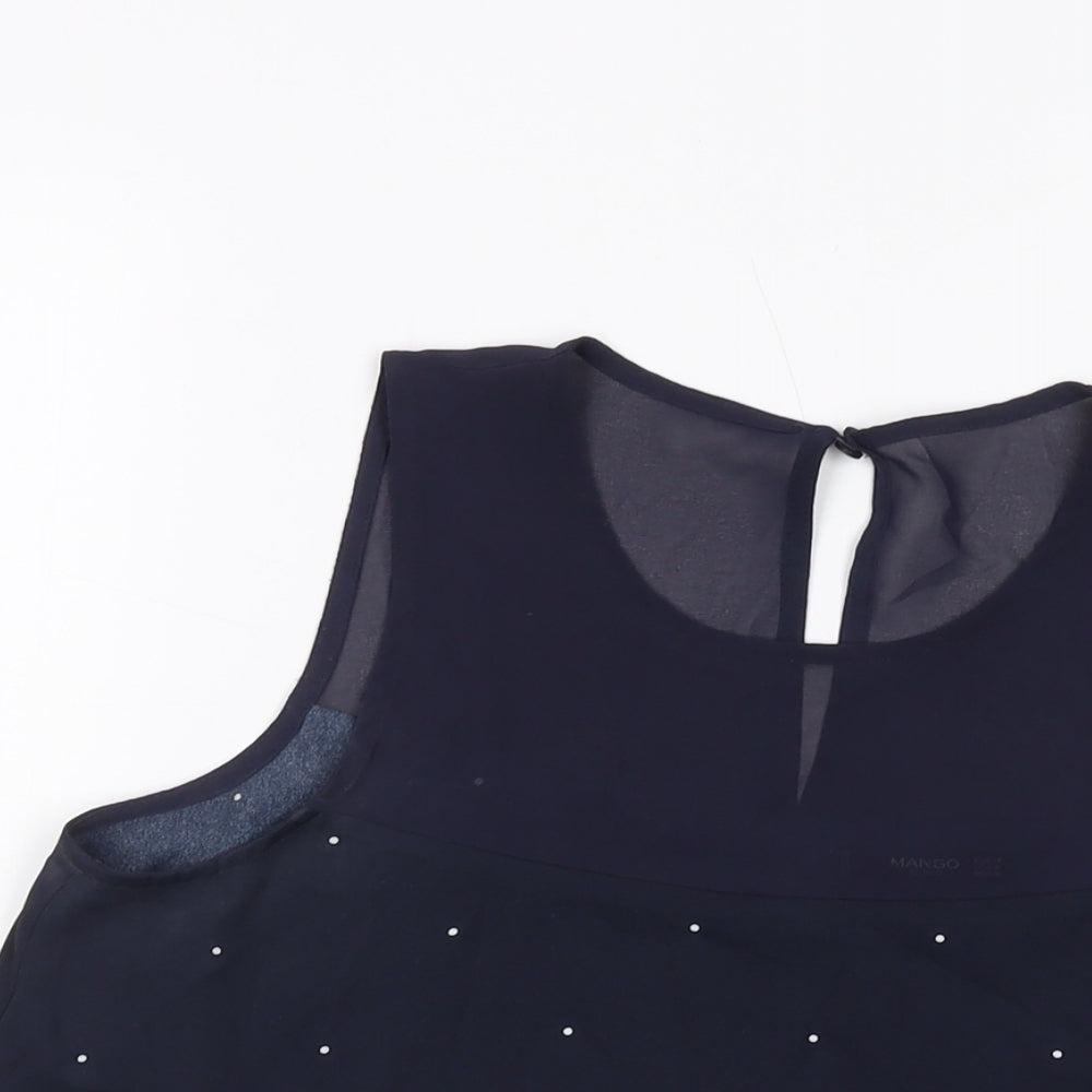 Womens UK Size M Mango Blue Basic Tank