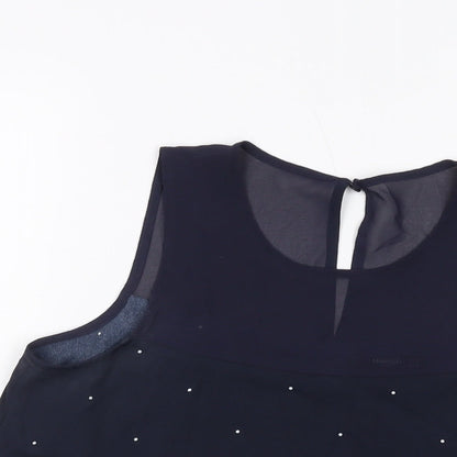 Womens UK Size M Mango Blue Basic Tank