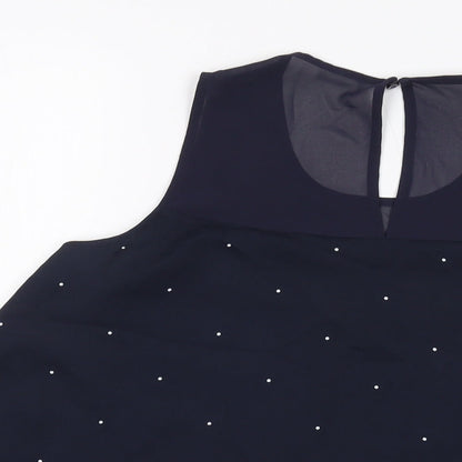 Womens UK Size M Mango Blue Basic Tank