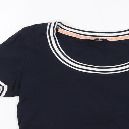 Maine Womens Blue Cotton Basic T-Shirt Size 14 Scoop Neck