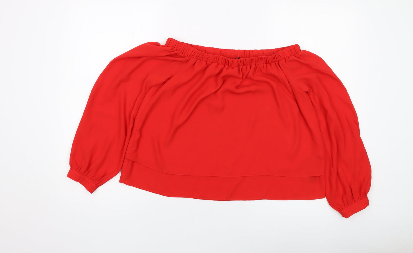 Womens UK Size 10 ASOS Red Basic Blouse