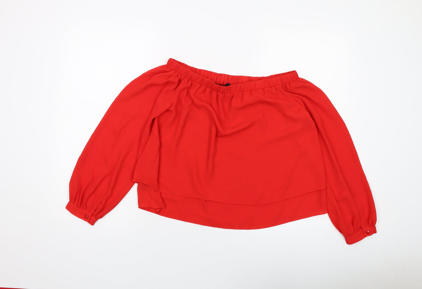 Womens UK Size 10 ASOS Red Basic Blouse