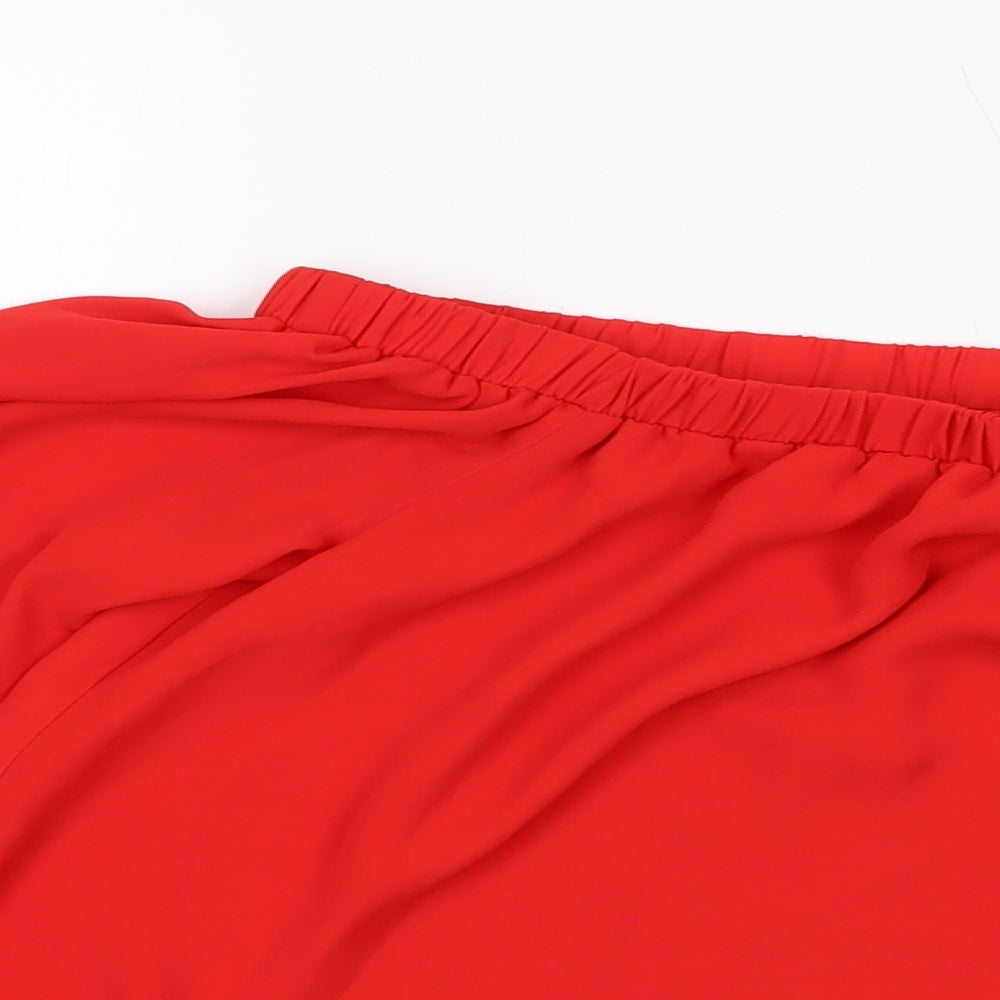 Womens UK Size 10 ASOS Red Basic Blouse