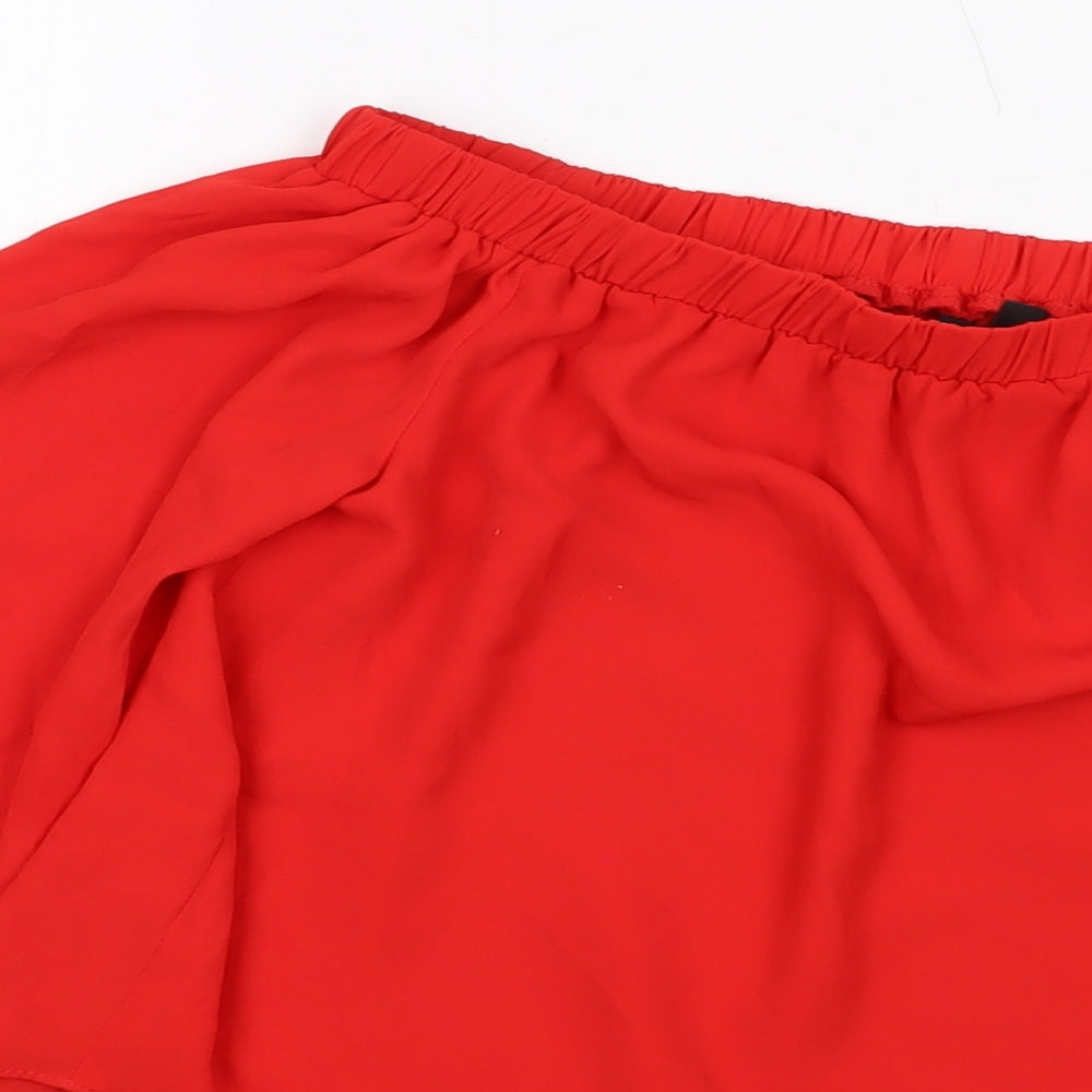 Womens UK Size 10 ASOS Red Basic Blouse